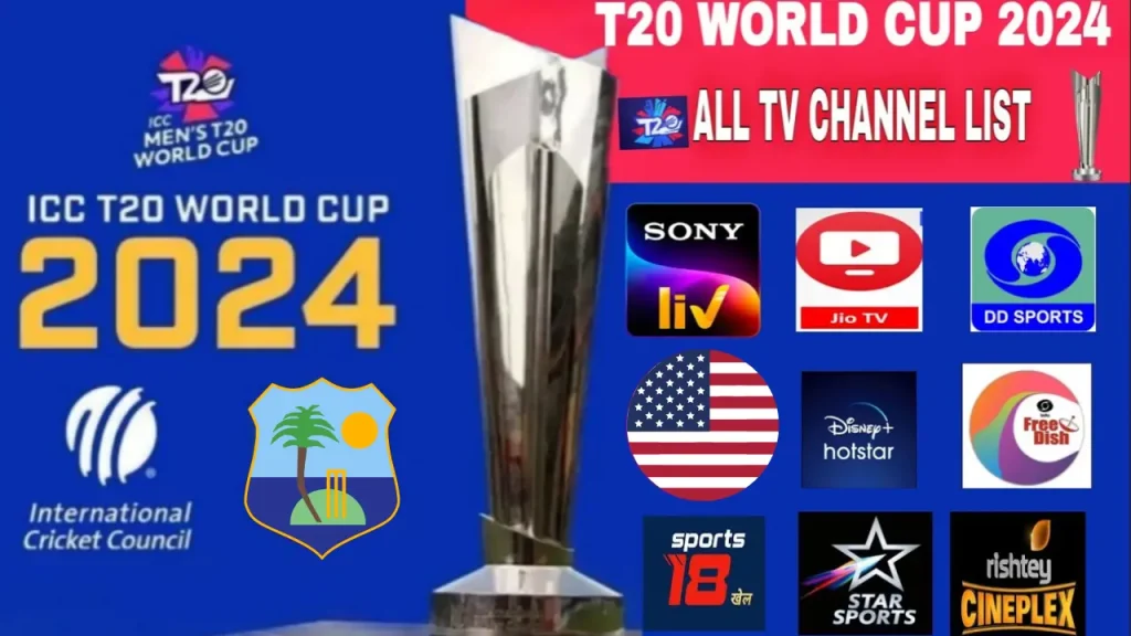 Get ICC T20 World Cup 2024 TV Channels Broadcasting List