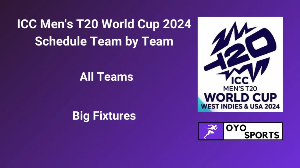 ICC T20 World Cup 2024 Schedule Team by Team (All Teams)