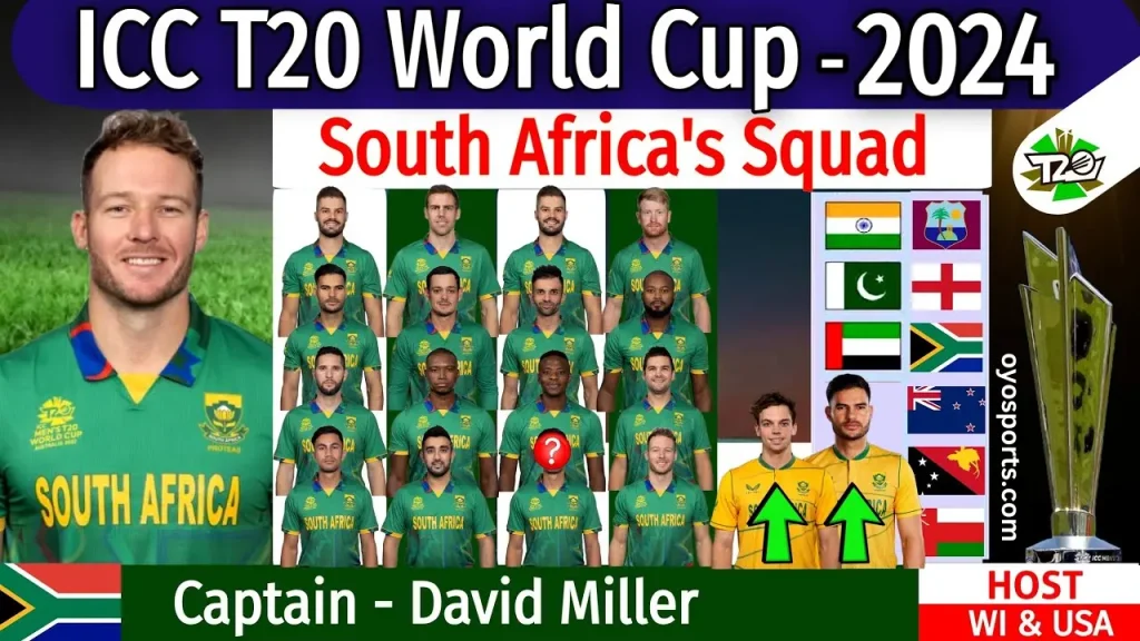 Team South Africa Final 15 Squad for T20 world cup 2024